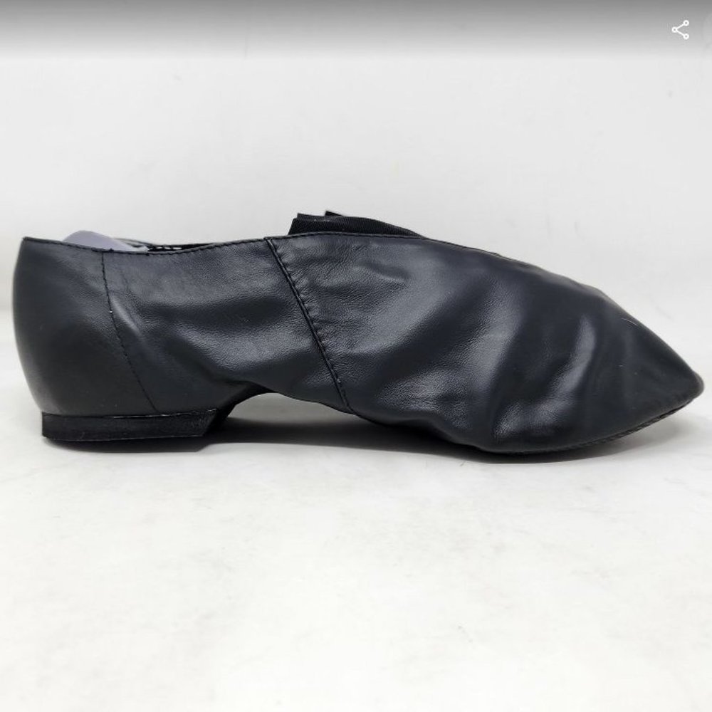 Men's 10 Bloch Superjazz leather and elastic slip on jazz dance shoes black